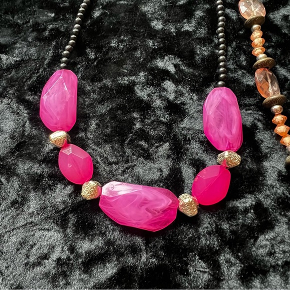 ✨ Closet Refresh - Set of 2 Beaded Statement Necklaces Boho Jewelry - Picture 3 of 7